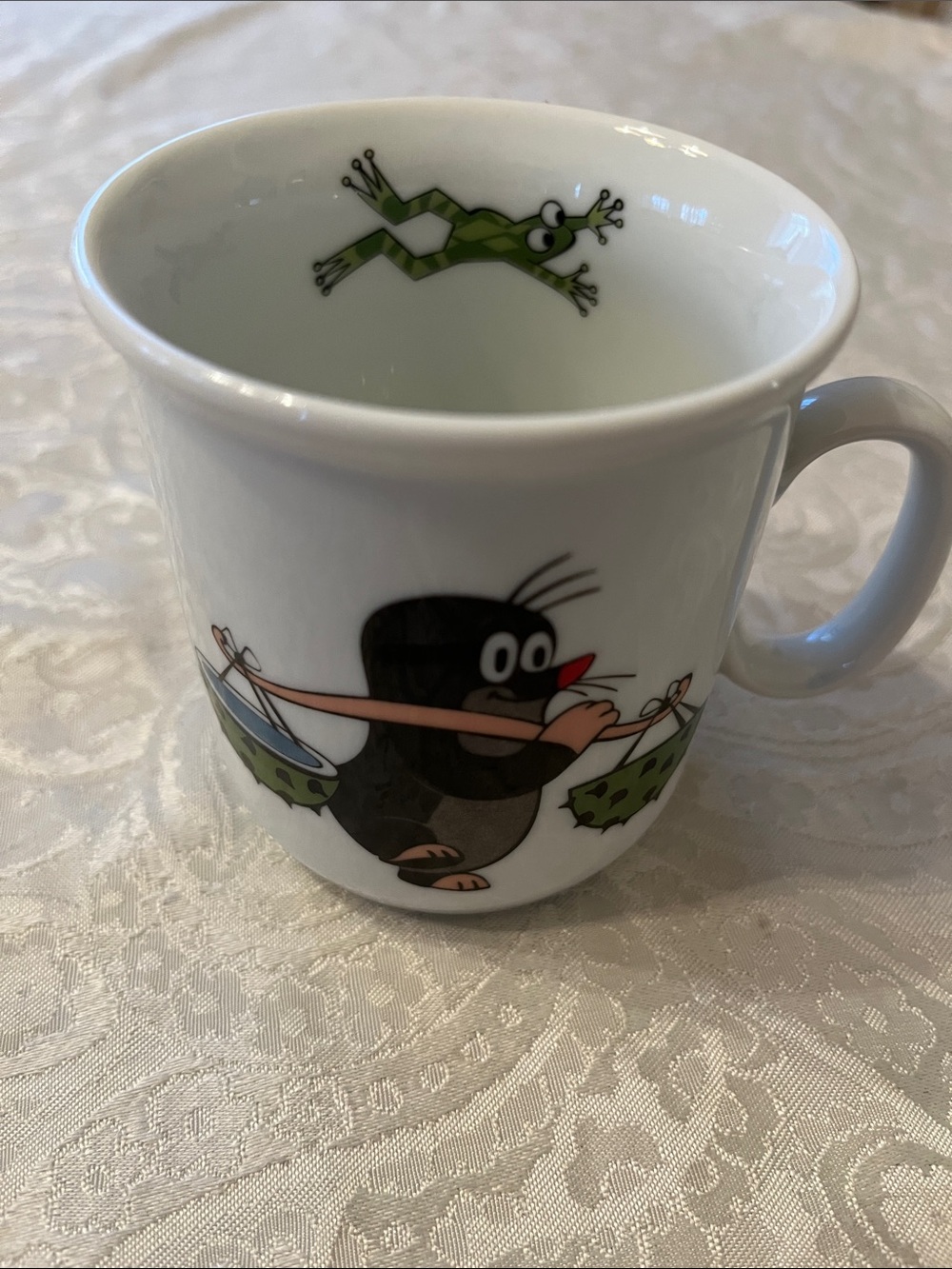 Thun 1794 Krtek The Little Mole Porcelain Mug White & Green